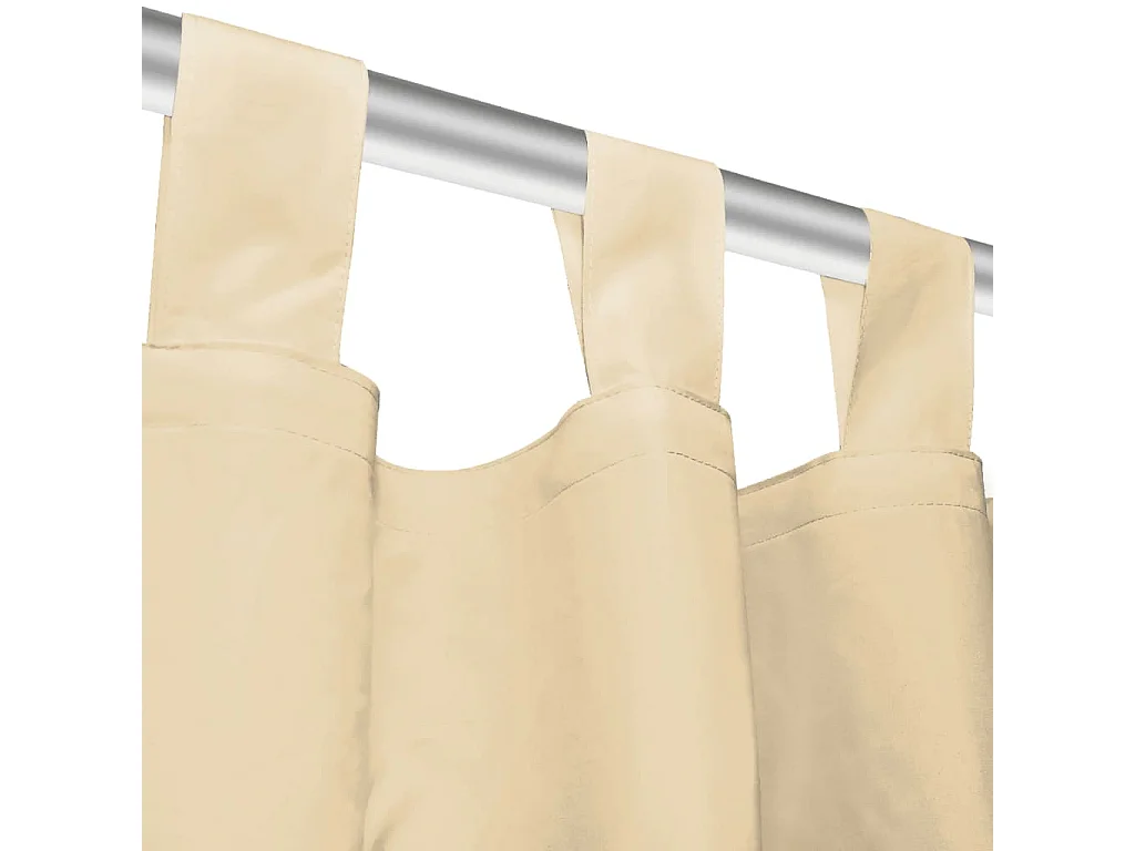 Rideau occultant avec boucles 2 pcs 140 x 245 cm Beige