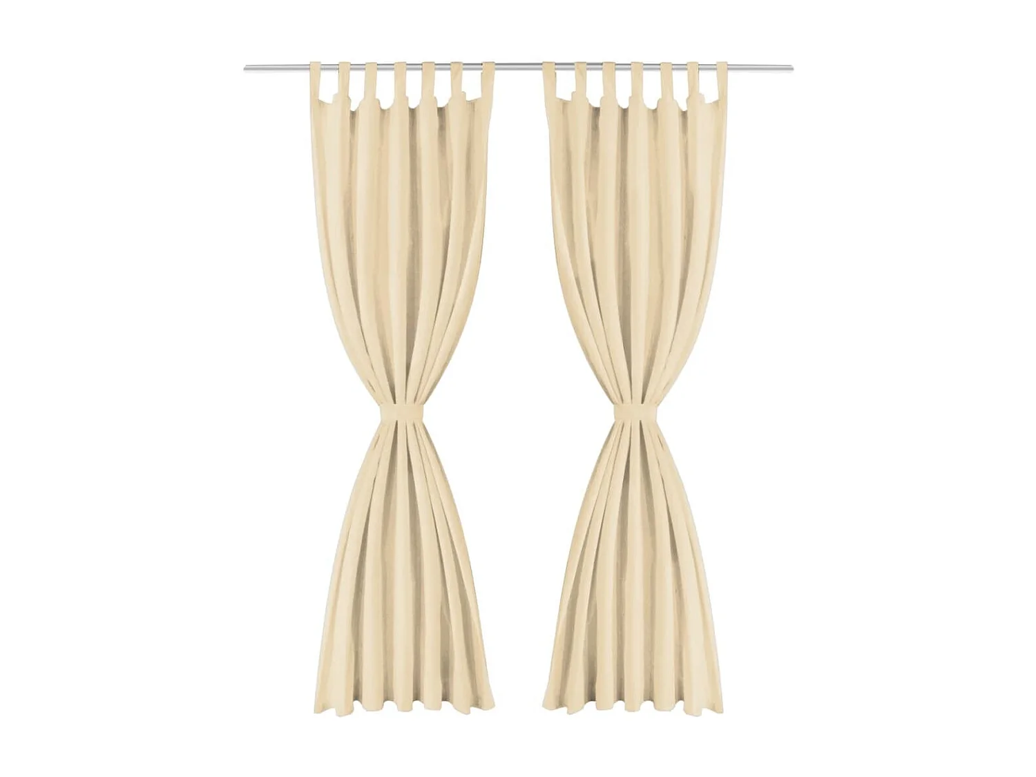 Rideau occultant avec boucles 2 pcs 140 x 245 cm Beige