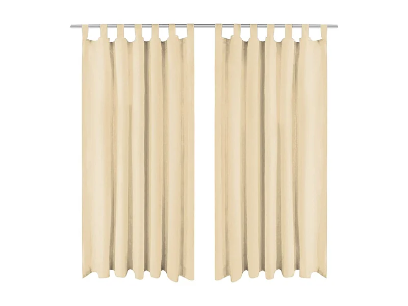 Verduisteringsgordijn met lussen 2 stuks 140 x 245 cm Beige
