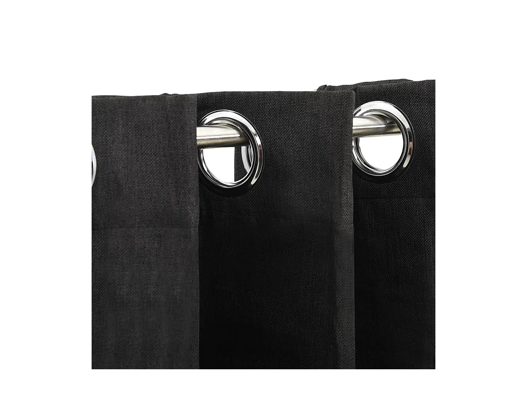 Verdunkelungsvorhänge Leinenoptik 2 Stück Anthrazit 140x245 cm