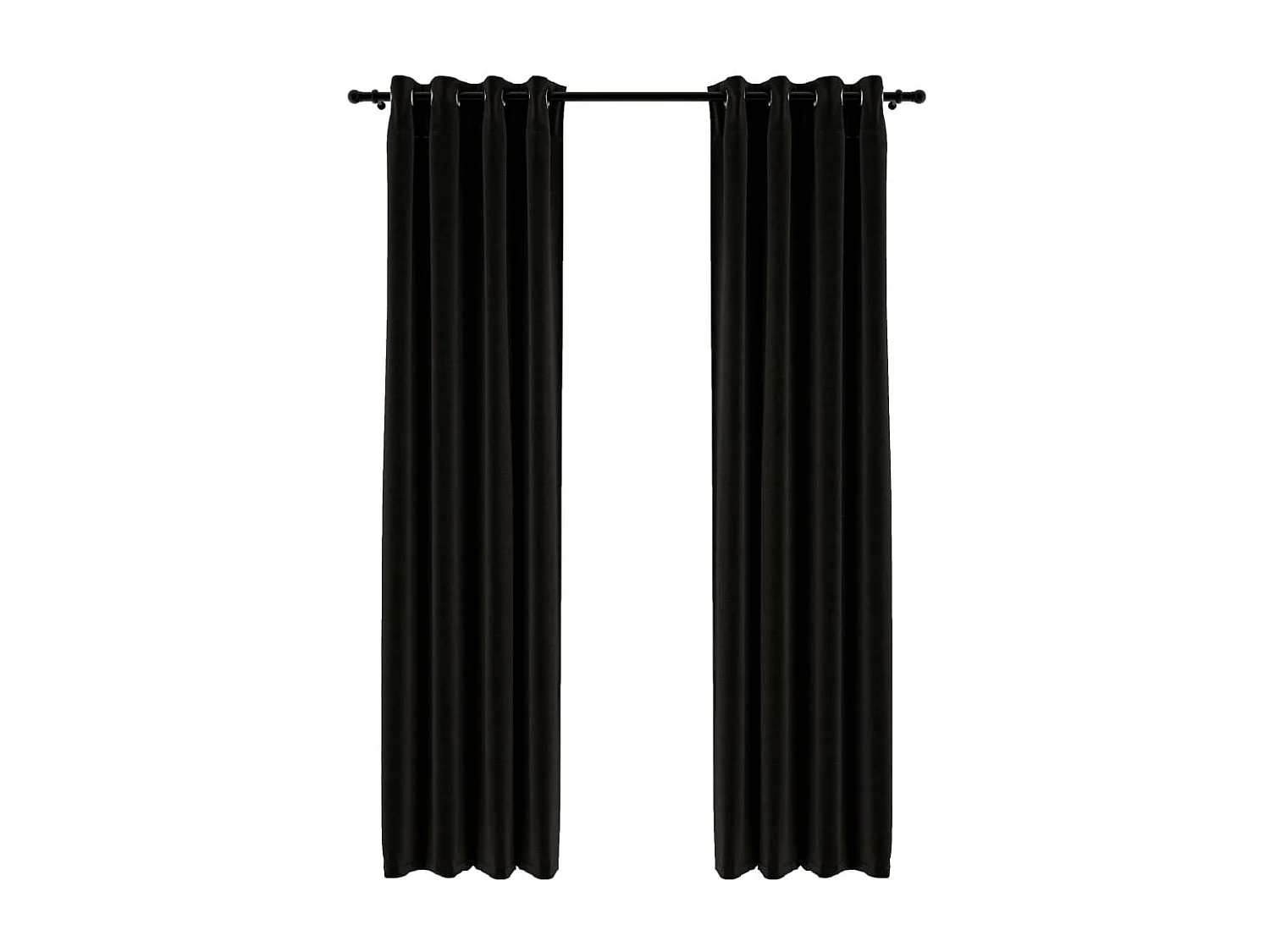 Rideaux occultants Aspect de lin 2 pcs Anthracite 140x245 cm