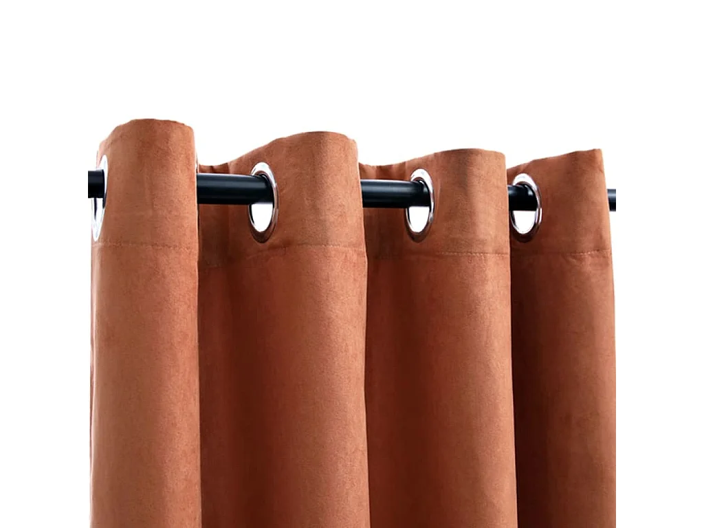 Tende oscuranti e anelli metallici 2 pz Ruggine 140x175 cm