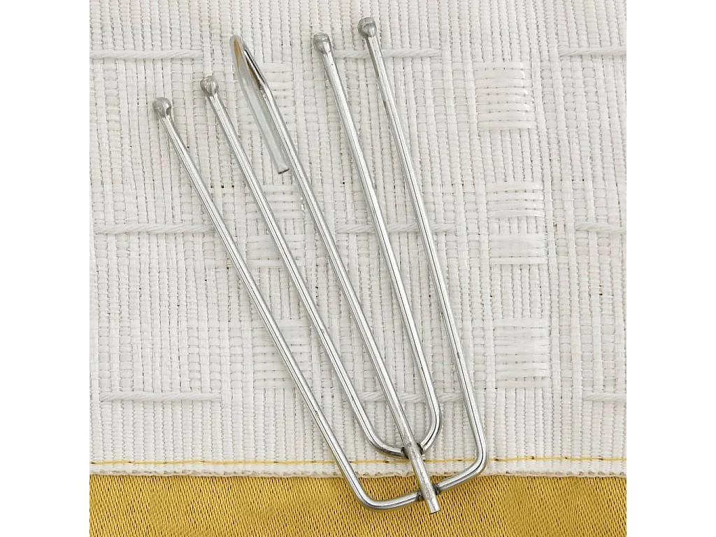 Rideaux occultants aspect lin et crochets 2 pcs Jaune 140x245cm