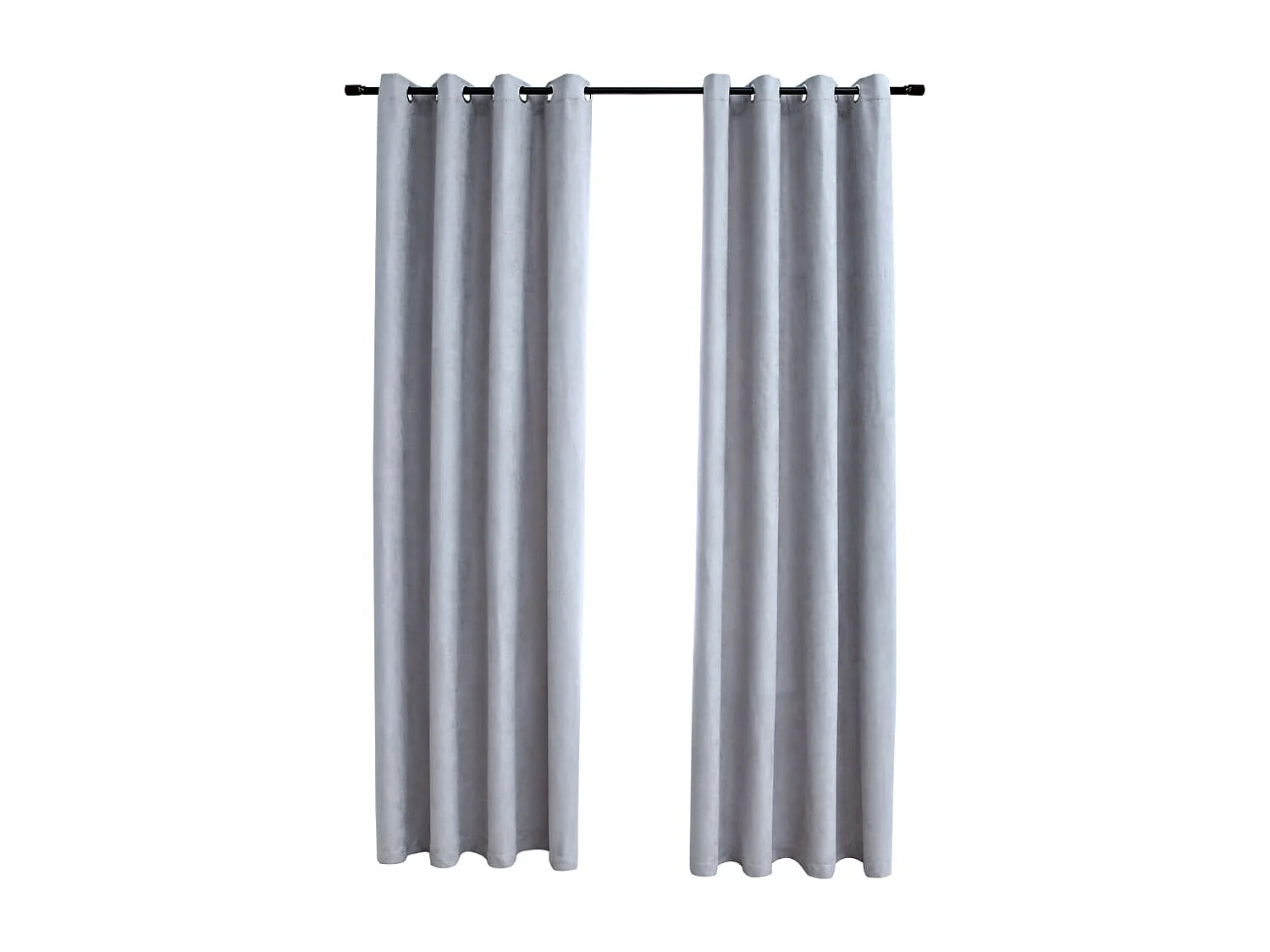 Cortinas opacas con anillas de metal 2 uds Gris 140x175 cm