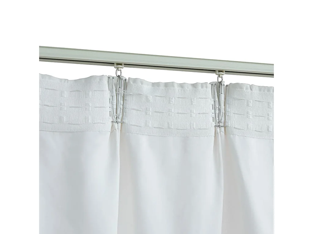 Tende oscuranti con ganci 2 pz Bianco sporco 140x175 cm