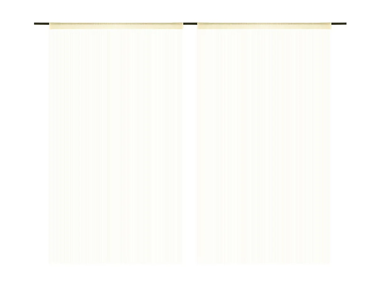 Rideau en fils 2 pcs 100 x 250 cm Crème