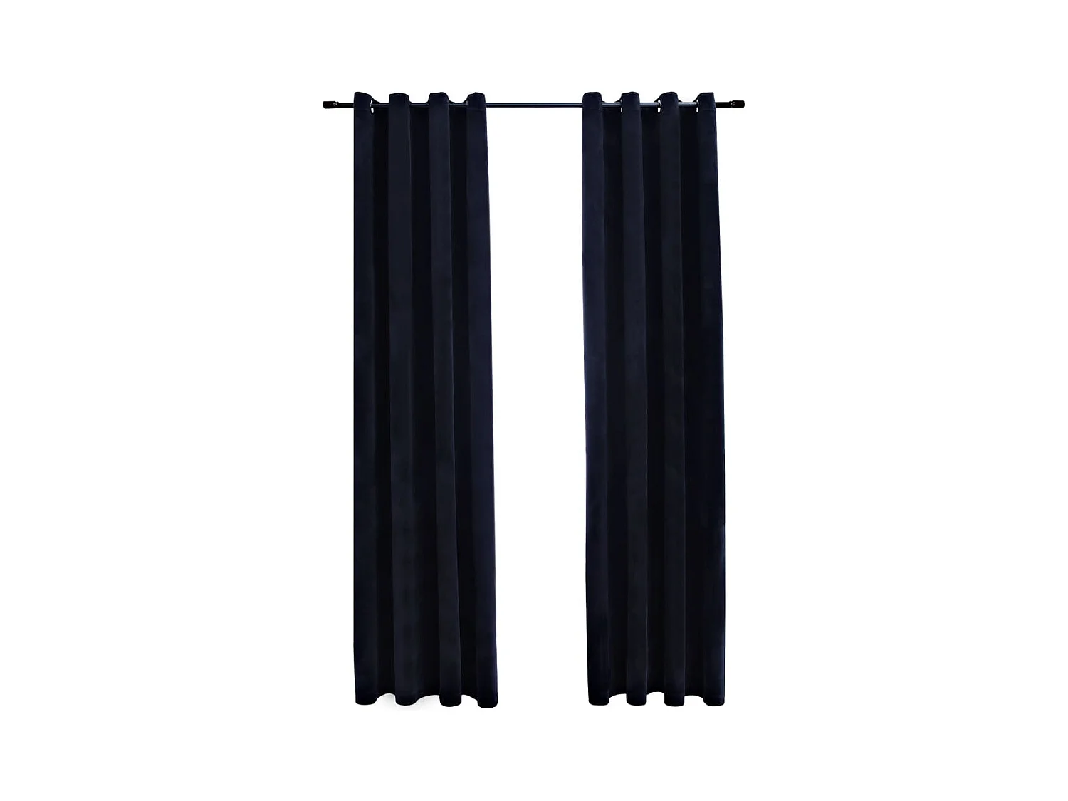 Cortinas blackout com argolas 2 peças veludo preto 140x175 cm