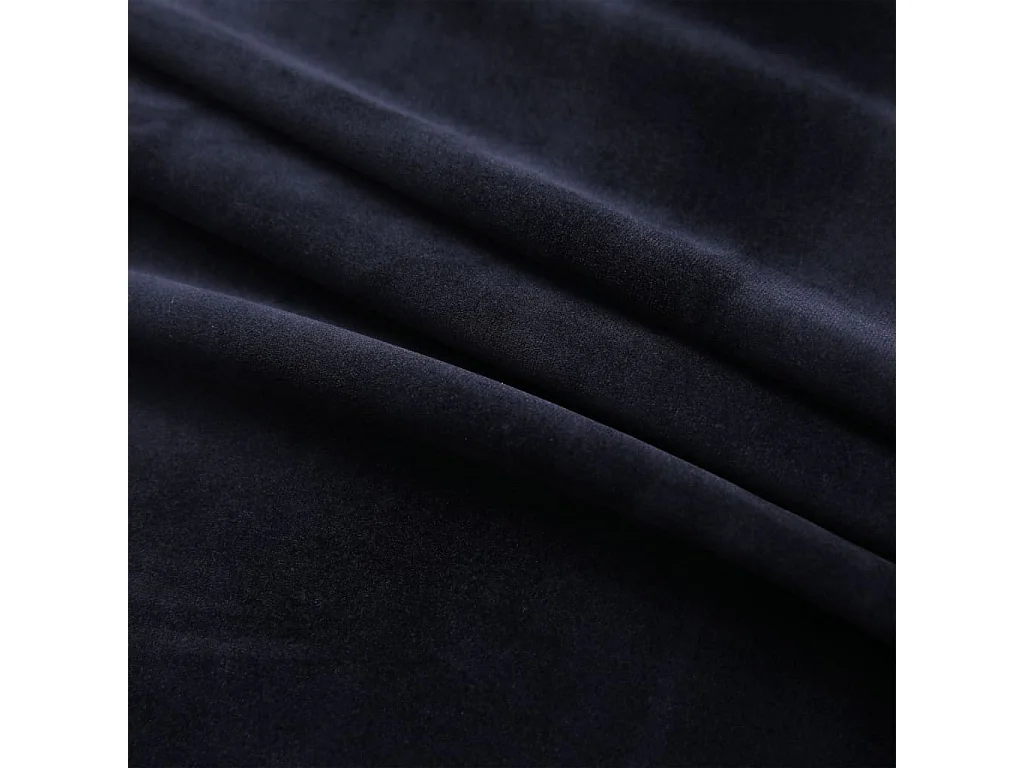 Rideaux occultants avec anneaux 2 pcs Velours Noir 140x175 cm
