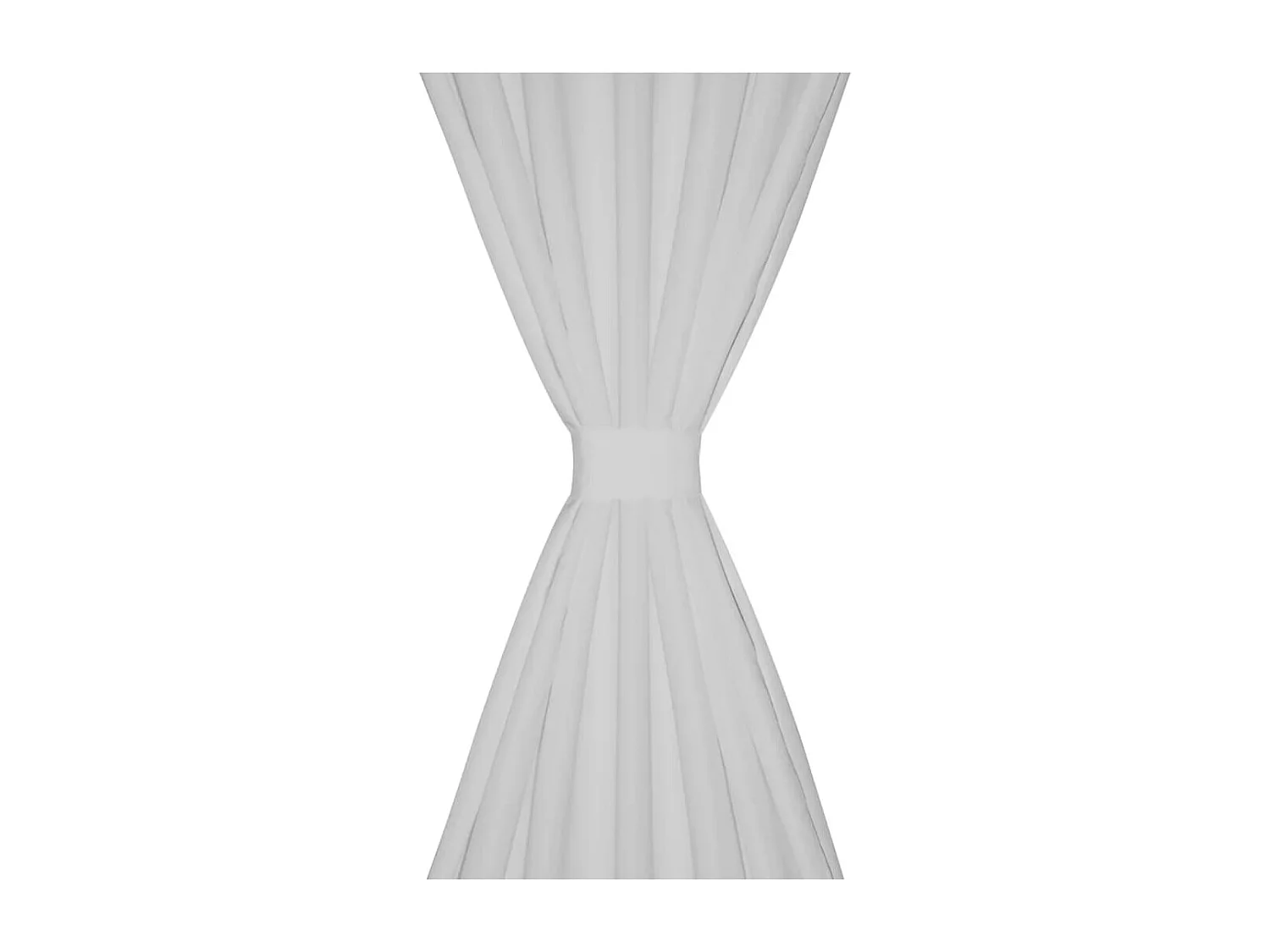 2 pcs Rideau à Passant Micro Satin Blanc 140 x 175 cm