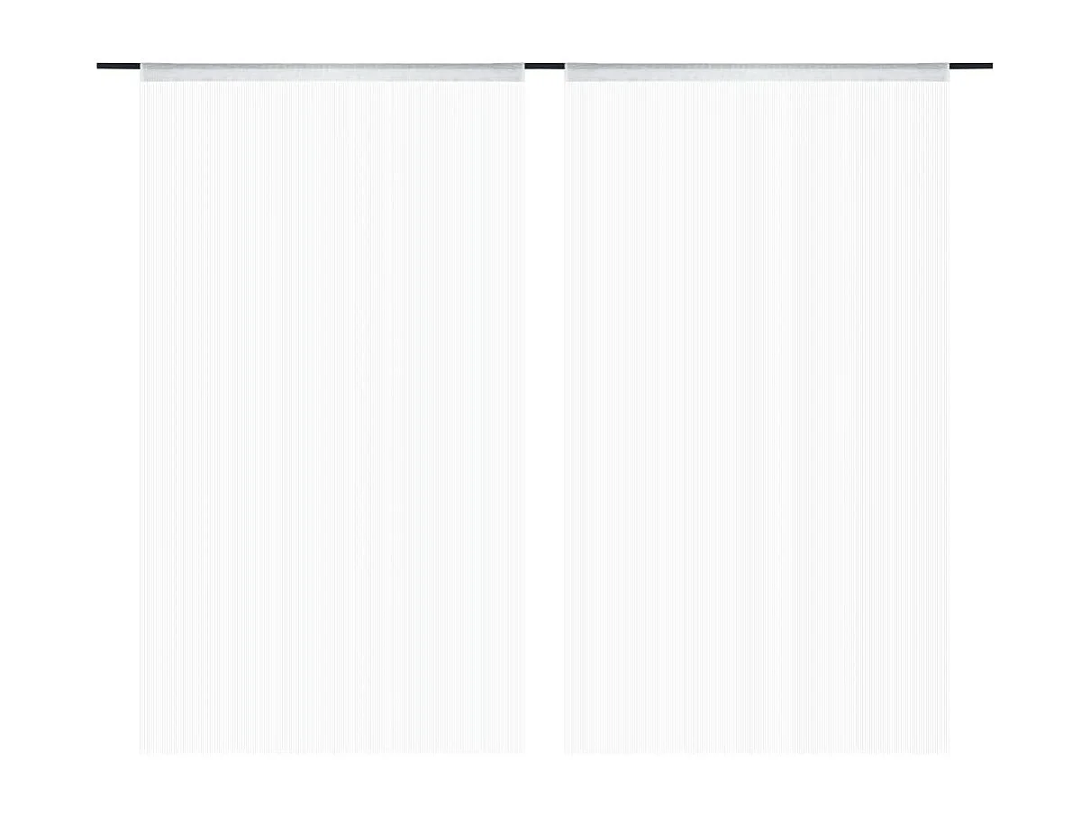 Garnvorhang 2 Stück 100 x 250 cm Weiß