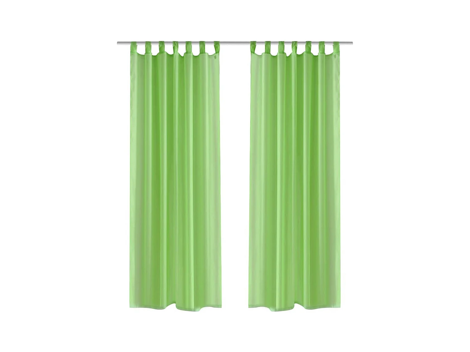 Cortina fina verde maçã 140x225 cm 2 unidades