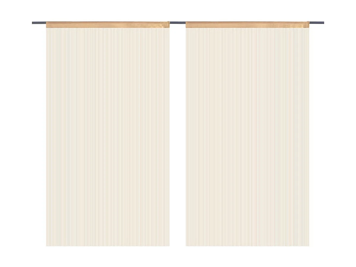 Tenda in filato 2 pz 100 x 250 cm Beige