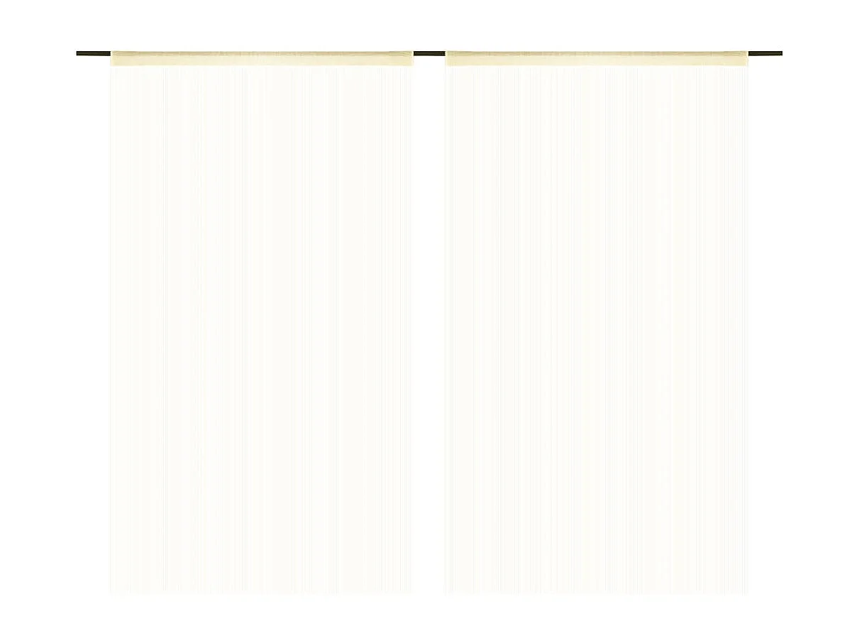 Tenda in filato 2 pz 140 x 250 cm Crema