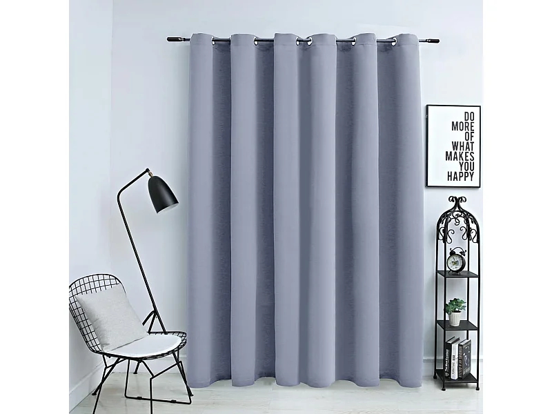 Tenda oscurante con anelli in metallo Grigio 290x245 cm