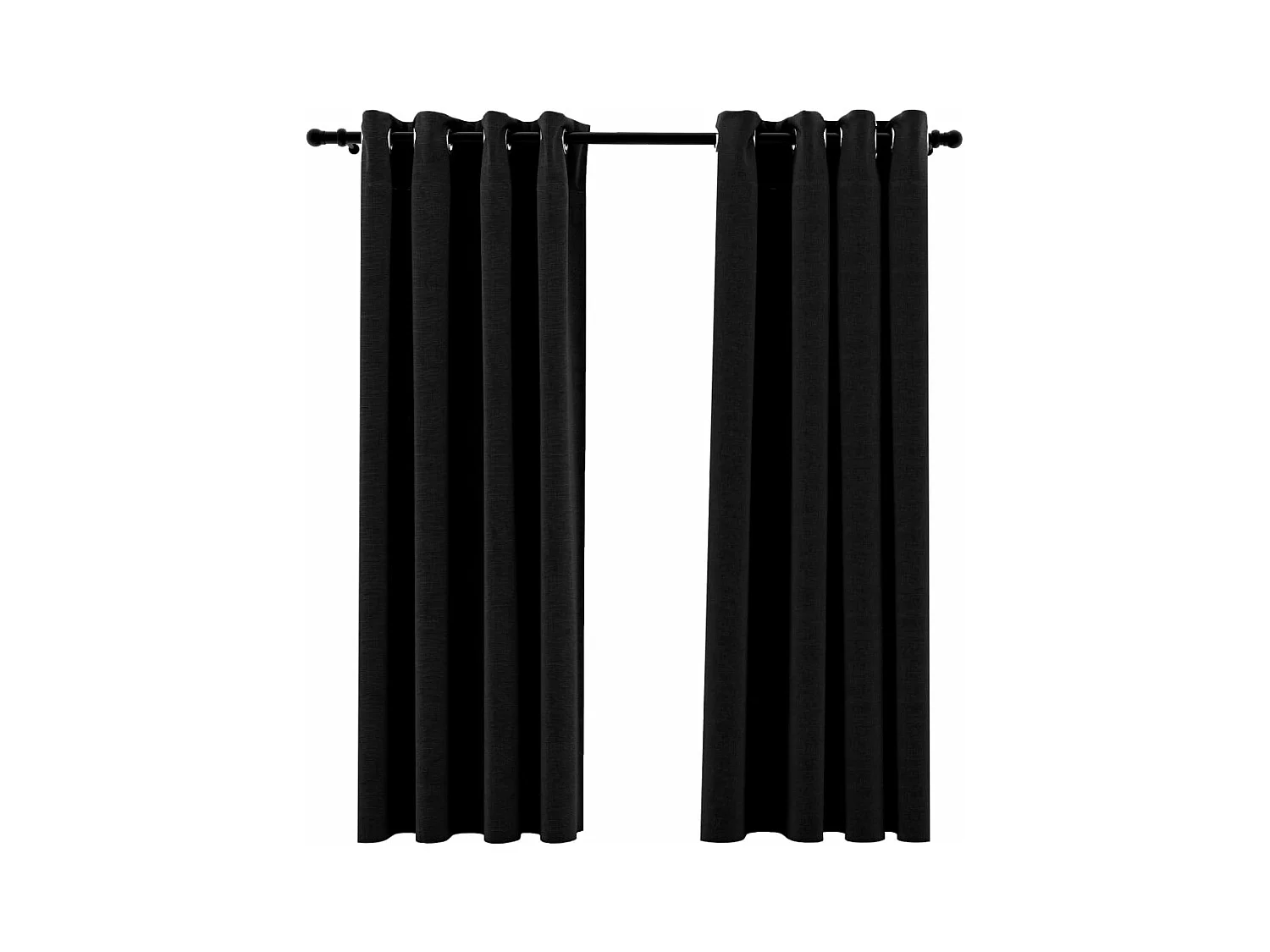 Tende oscuranti Aspetto lino 2 pz Antracite 140x175 cm