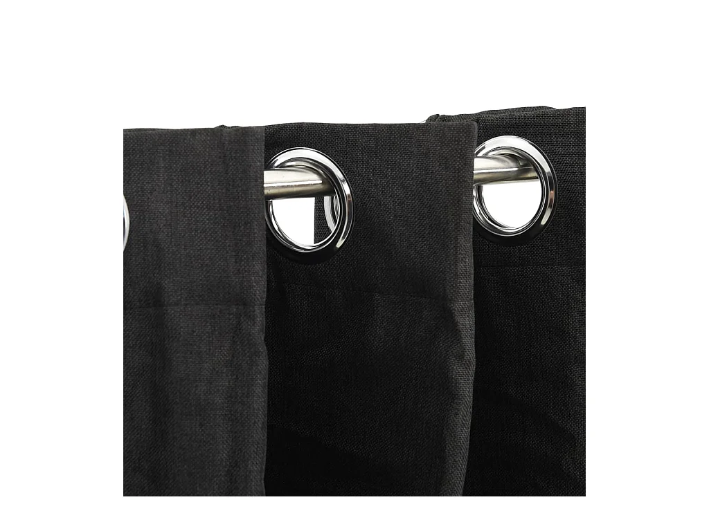 Tende oscuranti Aspetto lino 2 pz Antracite 140x175 cm