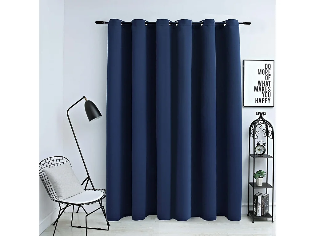 Tenda oscurante con anelli in metallo Blu 290x245 cm