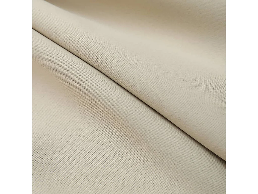 Tende oscuranti con ganci 2 pz Beige 140x175 cm