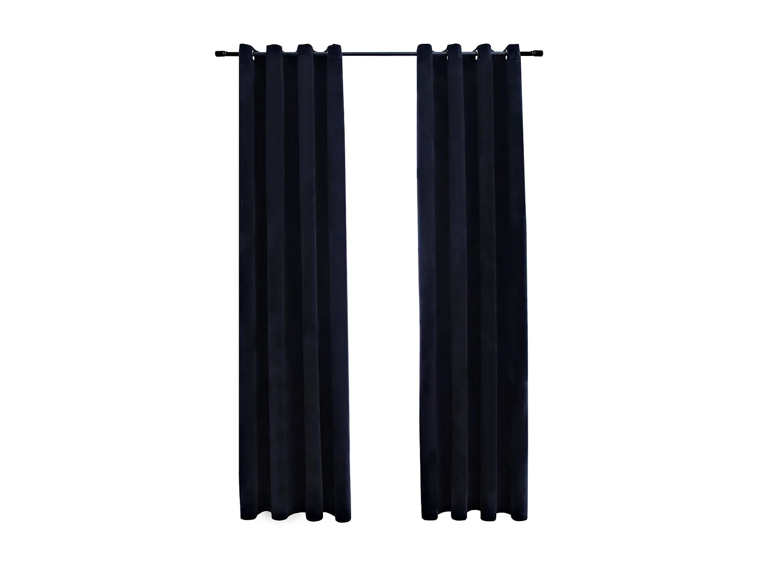 Cortinas blackout com argolas 2 peças veludo preto 140x245 cm