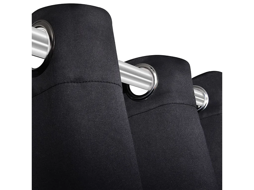 Cortina blackout com ilhós de metal 270 x 245 cm preto