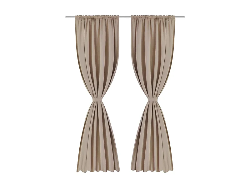 Tende oscuranti con fessure 2 pz Crema 135 x 245 cm