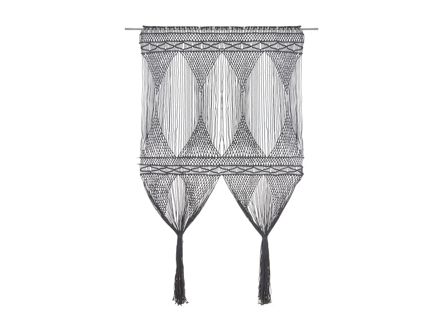 Tenda macramè Antracite 140x240 cm Cotone