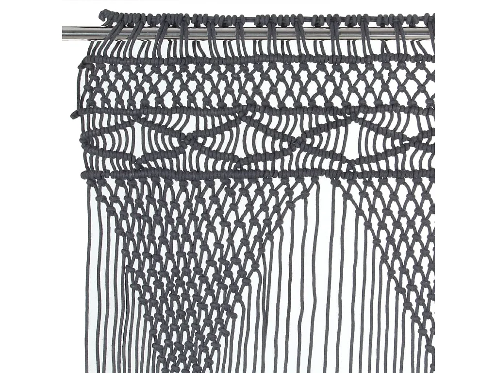 Rideau en macramé Anthracite 140x240 cm Coton