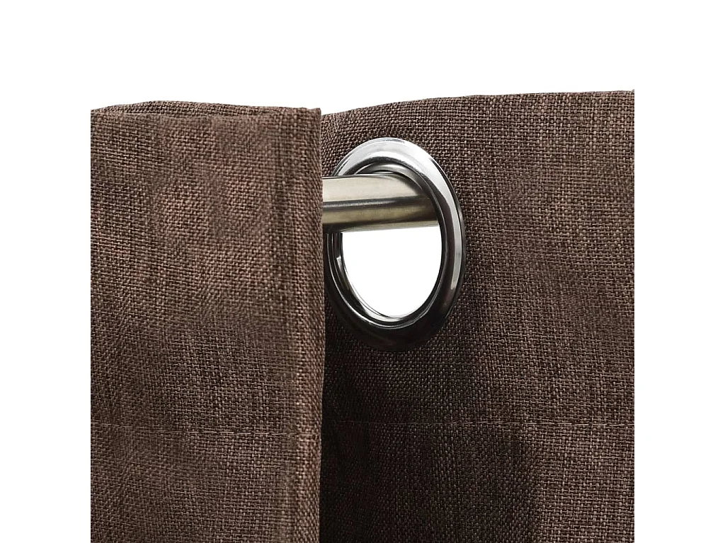 Linnenlook verduisteringsgordijn met oogjes Taupe 290x245 cm