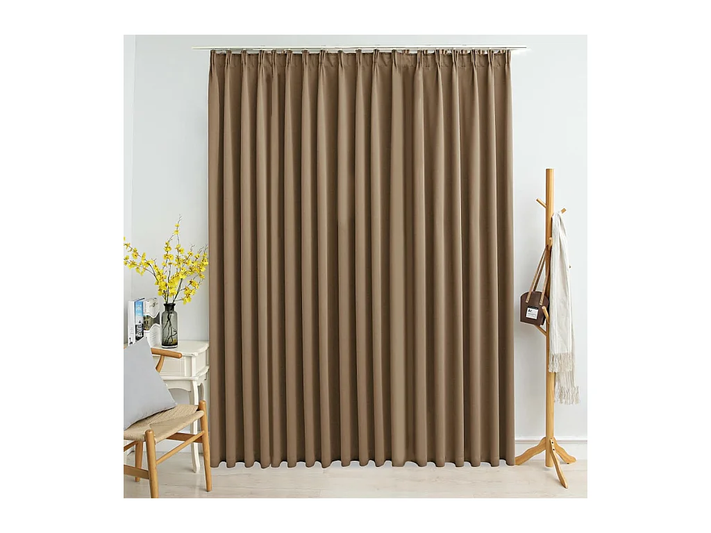 Verdunkelungsvorhang mit Haken Taupe 290x245 cm