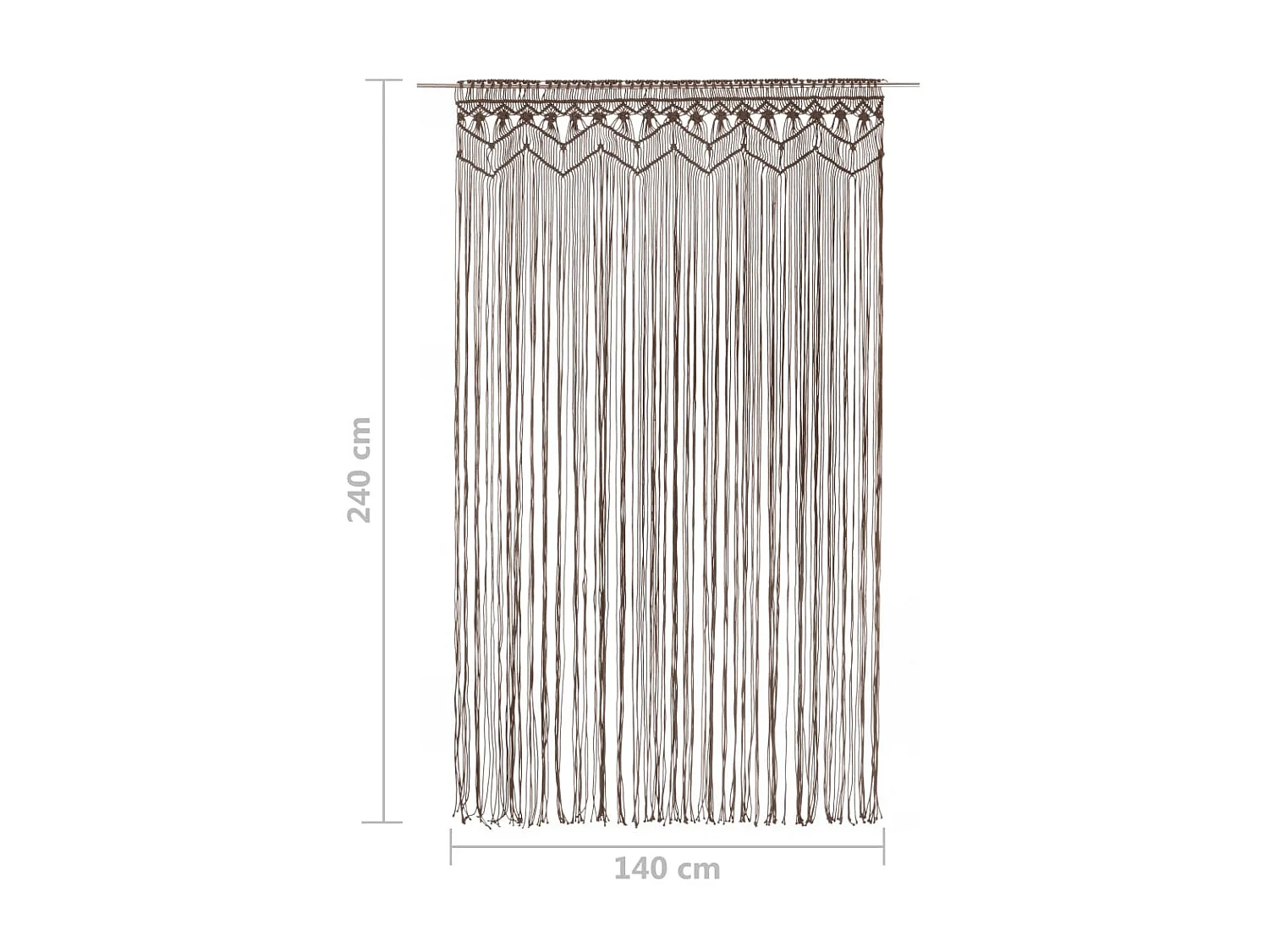 Cortina macramé topo 140x240 cm Algodón