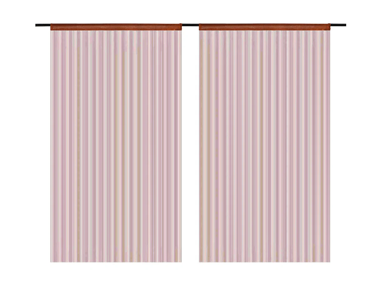 Tenda in filato 2 pz 100 x 250 cm Marrone