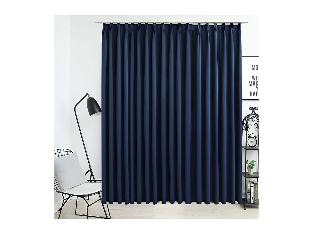 Rideau occultant avec crochets Bleu 290x245 cm