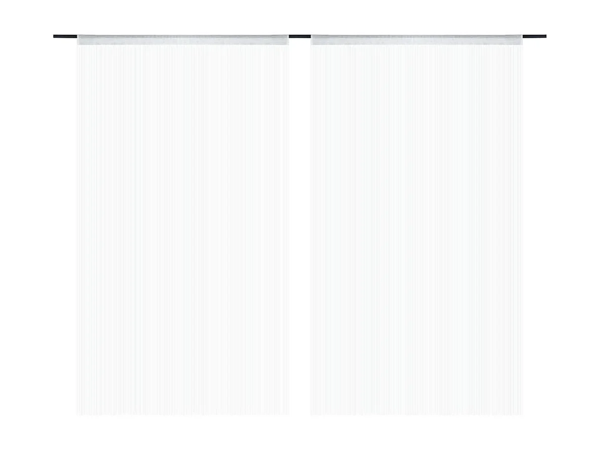 Garnvorhang 2 Stück 140 x 250 cm Weiß