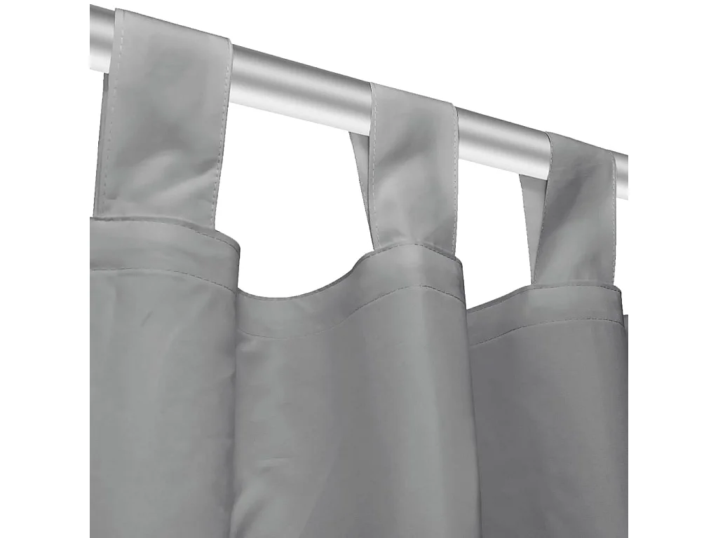 Cortina opaca con trabillas 2 piezas 140 x 175 cm Gris