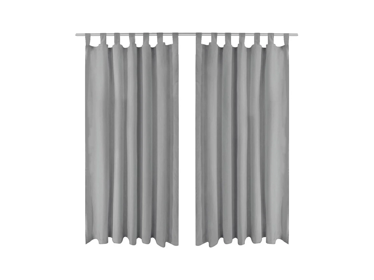 Tenda oscurante con passanti 2 pz 140 x 175 cm Grigio