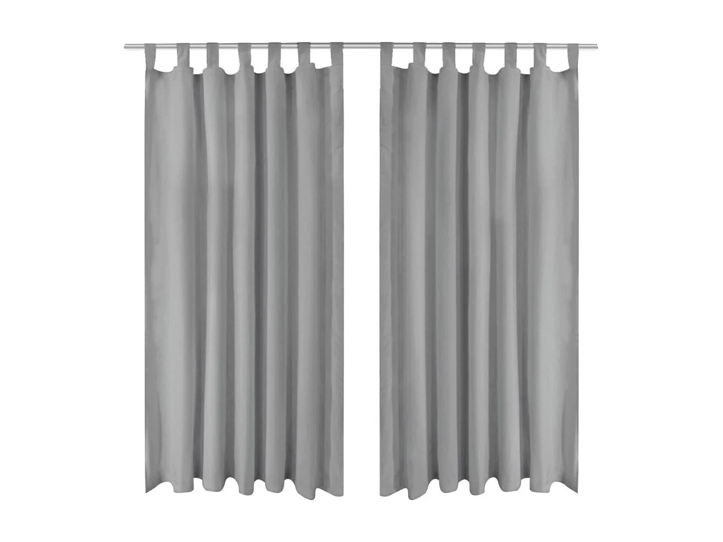 Rideau occultant avec boucles 2 pcs 140 x 175 cm Gris