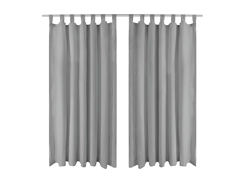 Cortina blackout com presilhas 2 peças 140 x 175 cm cinza