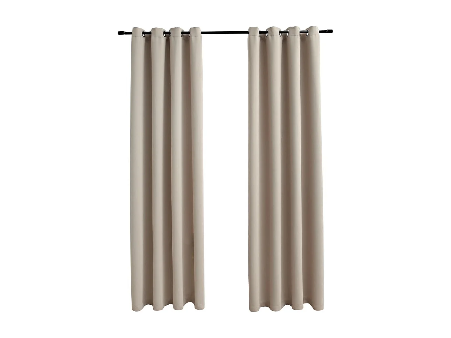 Tende oscuranti con anelli in metallo 2 pz Beige 140x245 cm