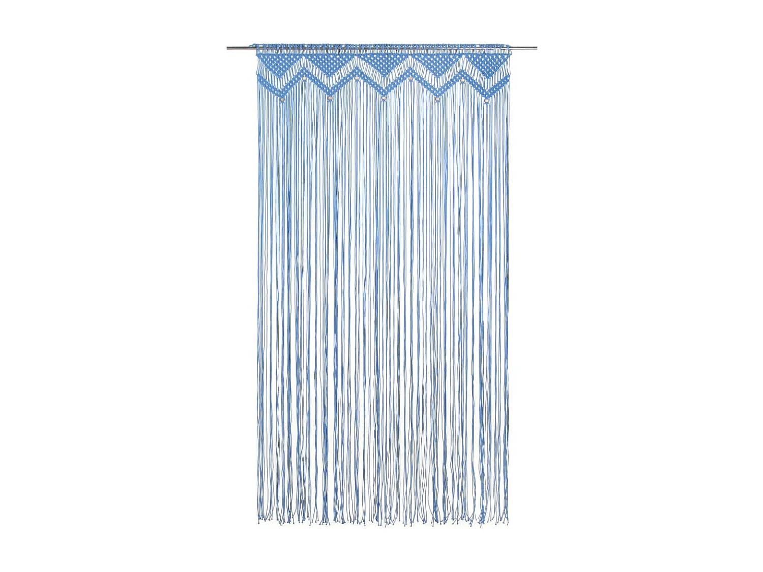 Macramé gordijn Blauw 140x240 cm Katoen