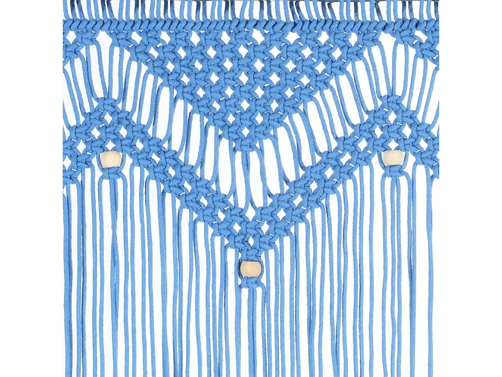 Macramé gordijn Blauw 140x240 cm Katoen