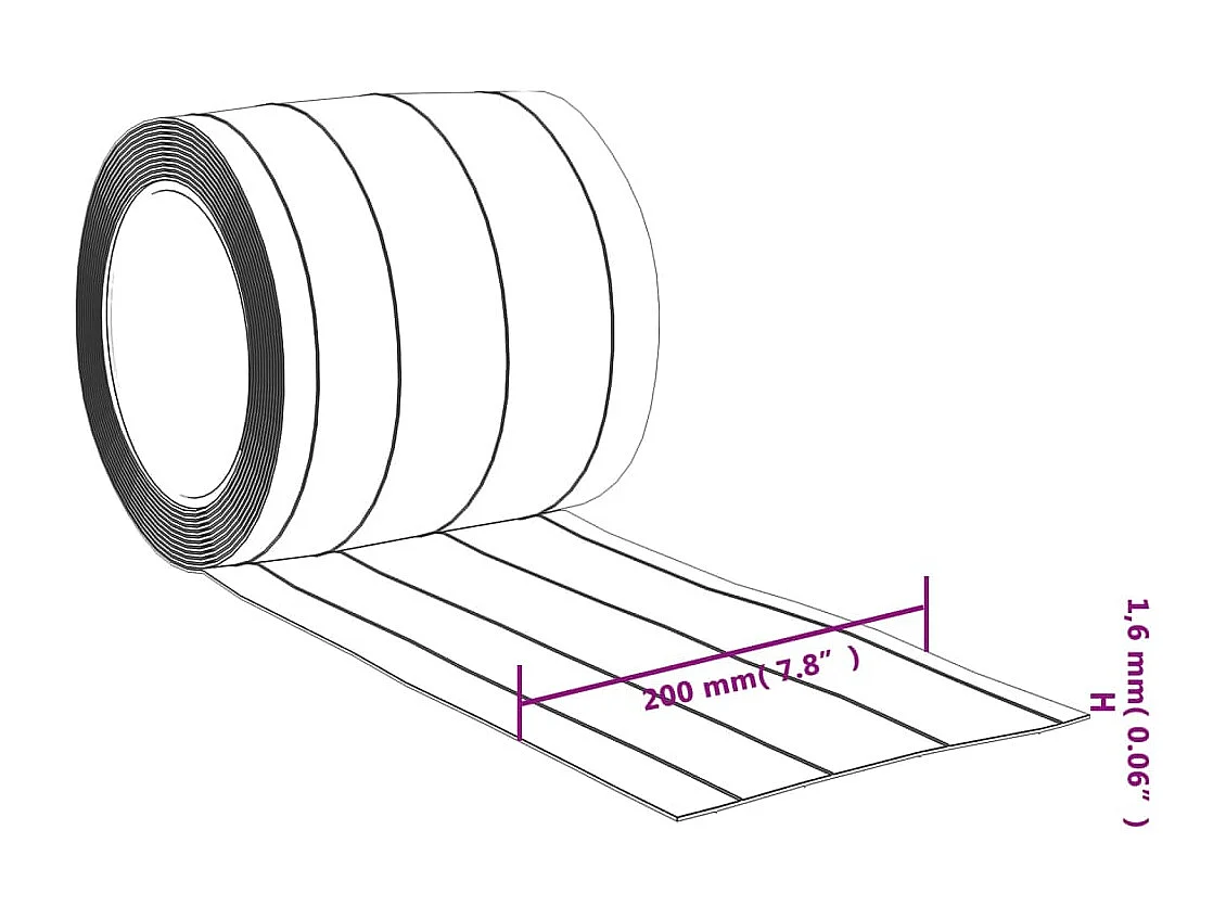 Transparant deurblad 200 mmx1,6 mm 25 m PVC