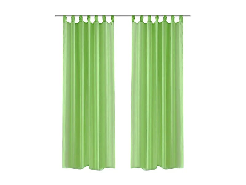 Rideau fin Vert pomme 140x175 cm 2 pcs