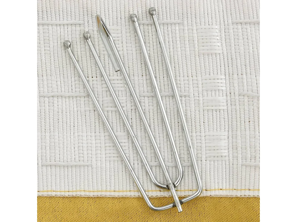 Rideau occultant d'aspect de lin avec crochets Jaune 290x245 cm