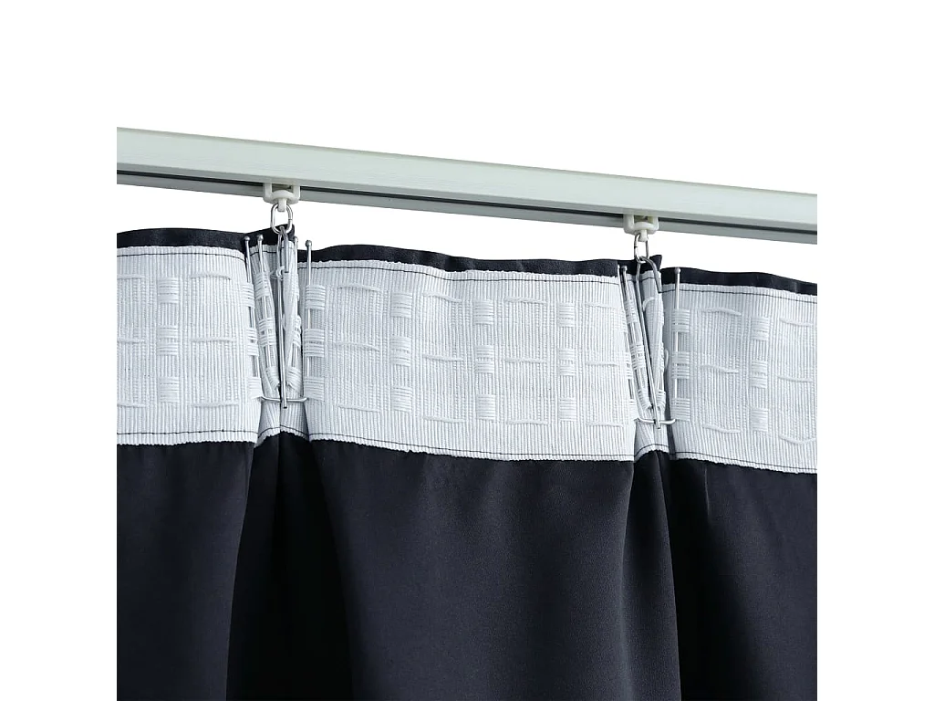 Tende oscuranti con ganci 2 pz Antracite 140x225 cm