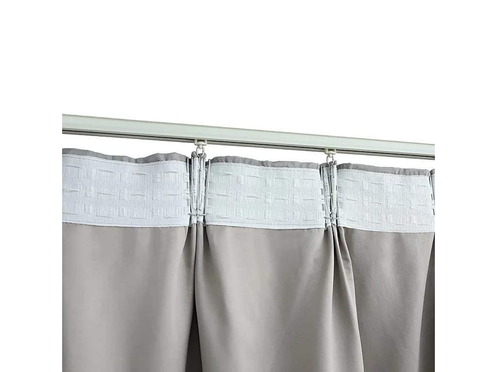 Cortinas blackout com ganchos 2 peças cinza 140x225 cm