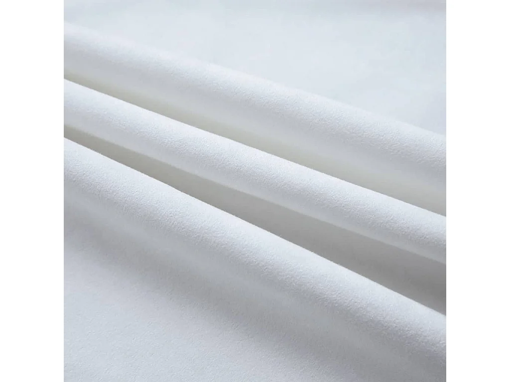 Cortina opaca y anillas de metal 2uds Blanco roto 140x245cm