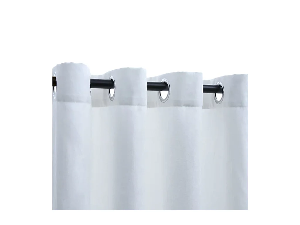 Verduisteringsgordijn en metalen ringen 2st Gebroken wit 140x245cm