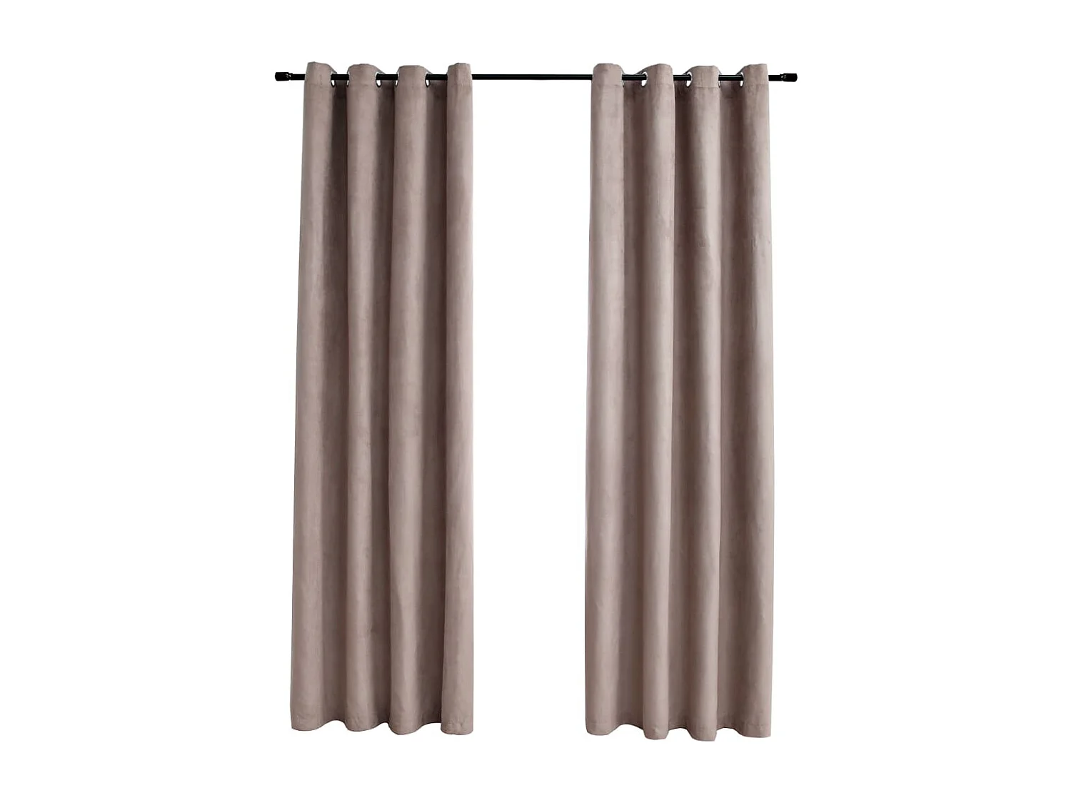 Cortinas blackout com argolas de metal 2 peças Taupe 140x175 cm
