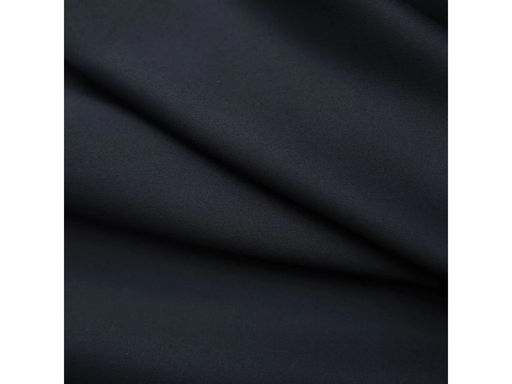 Cortinas blackout com ganchos 2 peças pretas 140x245 cm