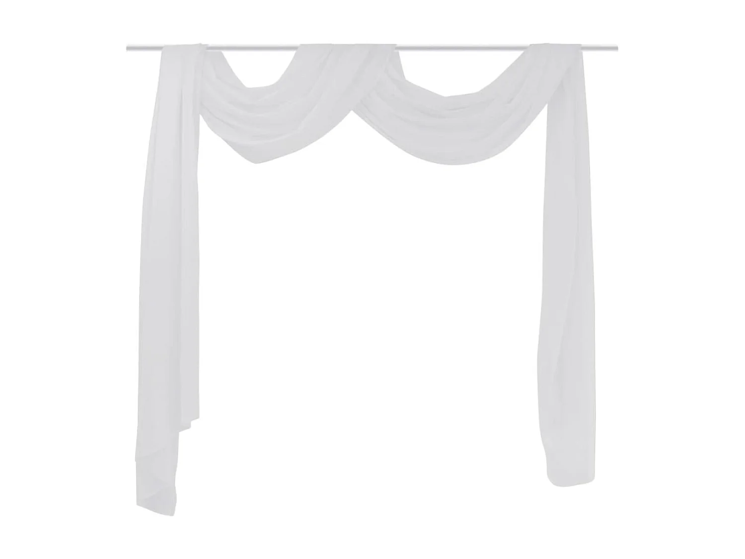 Tenda in voile fine 140x600 cm Bianca